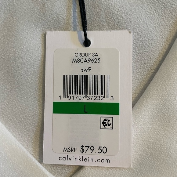 NWT Calvin Klein White Bell Sleeve Blouse - Picture 3 of 4
